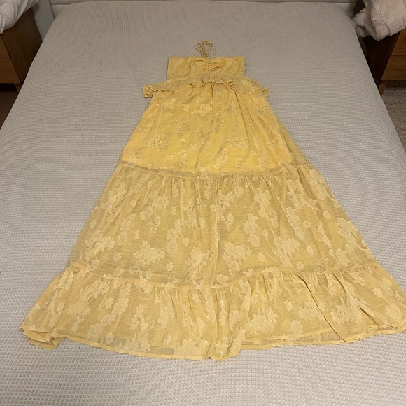 Yellow Strapless Maxi Dress Floral - Picture 4 of 6